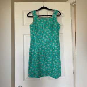 Lilly Pulitzer Go Fish Teal Dress w Pink Fish Sz 4